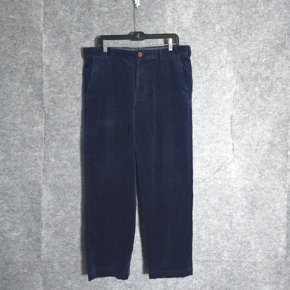 Brooks‎ Brothers Clare Corduroy Pants Men Navy Blue Size 35x30 Straight Leg